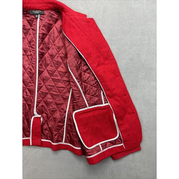 Talbots vintage quilted blazer jacket Red Wool Women’s 20 petite - Picture 9 of 14